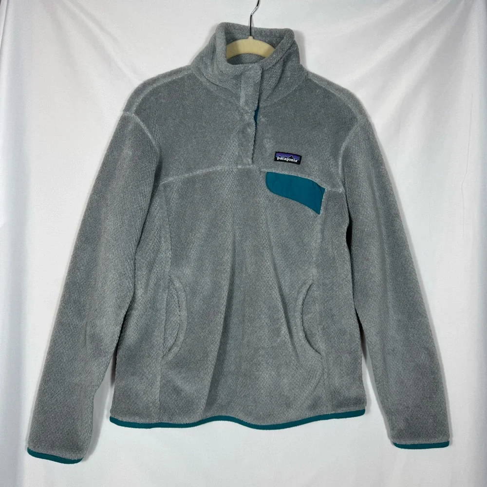 Patagonia Women’s Retool Snap-T Fleece Pullover Gray & Teal. Size Medium. NWOT - Picture 16 of 16